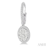 1 Ctw Oval Shape Diamond Lovebright Earrings in 14K White Gold