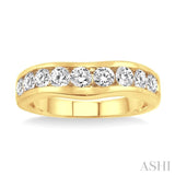 1 Ctw Round Cut Diamond Matching Wedding Band in 14K Yellow Gold