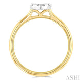 1/8 Ctw Round Cut Diamond Heart Shape Lovebright Ring in 14K Yellow and White Gold