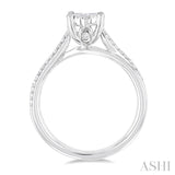 1/2 ctw Round Shape Lovebright Split Criss Cross Round Cut Diamond Engagement Ring in 14K White Gold