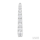 1 1/2 Ctw Graduated Round Cut Diamond Fashion Huggies in 14K White Gold