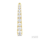 1 1/2 Ctw Graduated Round Cut Diamond Fashion Huggies in 14K Yellow Gold