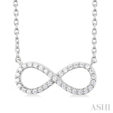 1/10 Ctw Round Cut Diamond Infinity Necklace in 14K White Gold