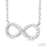 1/10 Ctw Round Cut Diamond Infinity Necklace in 14K White Gold