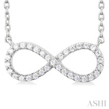 1/10 Ctw Round Cut Diamond Infinity Necklace in 14K White Gold