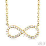 1/10 Ctw Round Cut Diamond Infinity Necklace in 14K Yellow Gold