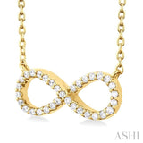 1/10 Ctw Round Cut Diamond Infinity Necklace in 14K Yellow Gold