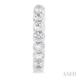 2 Ctw Inside-Out Embellished Round Cut Diamond Hoop Earrings in 14K White Gold