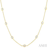 2 Ctw Marquise Cut Diamond Fashion Necklace in 14K Yellow Gold