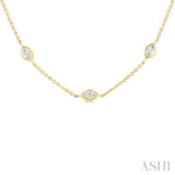 2 Ctw Marquise Cut Diamond Fashion Necklace in 14K Yellow Gold