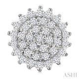 1/5 Ctw Petite Round Shape Round Cut Diamond Cluster Fashion Stud Earring in 10K White Gold