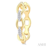 1/6 Ctw Rolo Link Round Cut Diamond Fashion Long Earring in 14K Yellow Gold