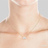 1.00 Ctw Toi Et Moi Oval and Pear Cut Diamond Necklace in 14K Yellow Gold