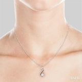 1/5 ctw Winding Brown & White Round Cut Diamond Lovebright Pendant With Link Chain in 14K Rose Gold