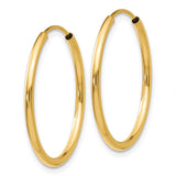 14k 1.5mm Polished Round Endless Hoop Earrings