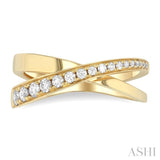 1/3 Ctw Split Criss Cross Round Cut Diamond Fashion Ring in 14K Yellow Gold