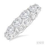 3 3/4 Ctw East-West Set Oval Cut Diamond Eternity Wedding Band in 14K White Gold