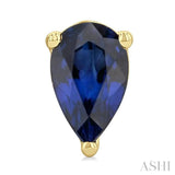 4X3 MM Pear Shape Sapphire Precious Stud Earrings in 14K Yellow Gold