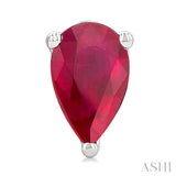 4X3 MM Pear Shape Ruby Precious Stud Earrings in 14K White Gold