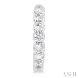 2 Ctw Inside-Out Embellished Round Cut Diamond Hoop Earrings in 14K White Gold