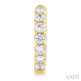 2 Ctw Inside-Out Embellished Round Cut Diamond Hoop Earrings in 14K Yellow Gold