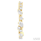 3/4 Ctw Round & Pear Diamond Cut Scatter Fashion Hoop Earrings in 14K Yellow Gold