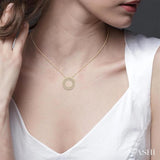 1/3 ctw  Circle Triple Row Round Cut Diamond Fashion Pendant With Chain in 10K Yellow Gold