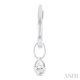 1/3 Ctw Bezel Set Pear Cut Diamond Huggie Earrings in 10K White Gold