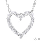 1/10 ctw Heart Shape Round Cut Diamond Pendant With Chain in 14K  White Gold