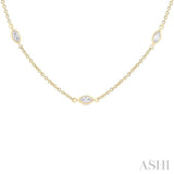 1 1/2 ctw Marquise Cut Diamond Fashion Necklace in 14K Yellow Gold