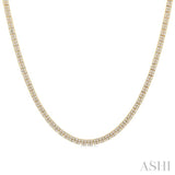 1 ctw Double Row Round Cut Diamond Necklace in 10K Yellow Gold