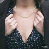 1 ctw Double Row Round Cut Diamond Necklace in 10K Yellow Gold