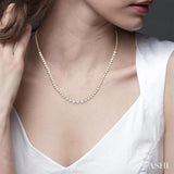 1 3/4 ctw Halfway Graduated Round Cut Diamond Riviera Necklace in 14K Yellow Gold