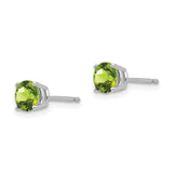 14k White Gold 5mm Peridot Earrings