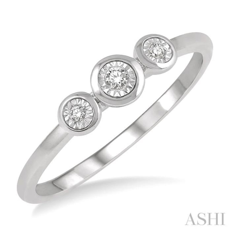 Stackable Past Present & Future Diamond Promise Ring