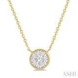 1/3 Ctw Round Shape Lovebright Diamond Necklace in 14K Yellow and White Gold