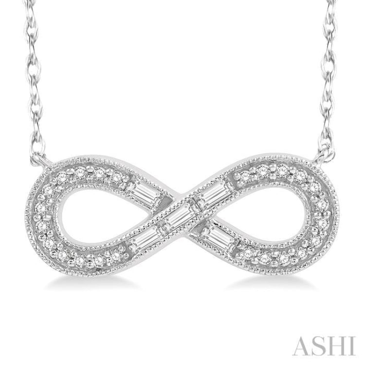 Infinity Baguette Diamond Fashion Necklace