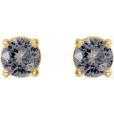 14K Yellow 3 mm Natural Gray Spinel Stud Earrings