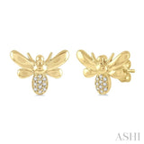 1/20 Ctw Bumble Bee Round Cut Diamond Petite Fashion Earring in 10K Yellow Gold