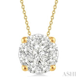 2 Ctw Lovebright Round Cut Diamond Pendant in 14K Yellow and White Gold with Chain